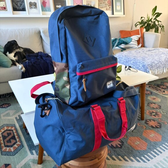 Herschel Supply Company Blue and Red Backpack and Duffel Set - Picture 5 of 8